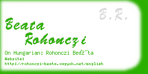 beata rohonczi business card